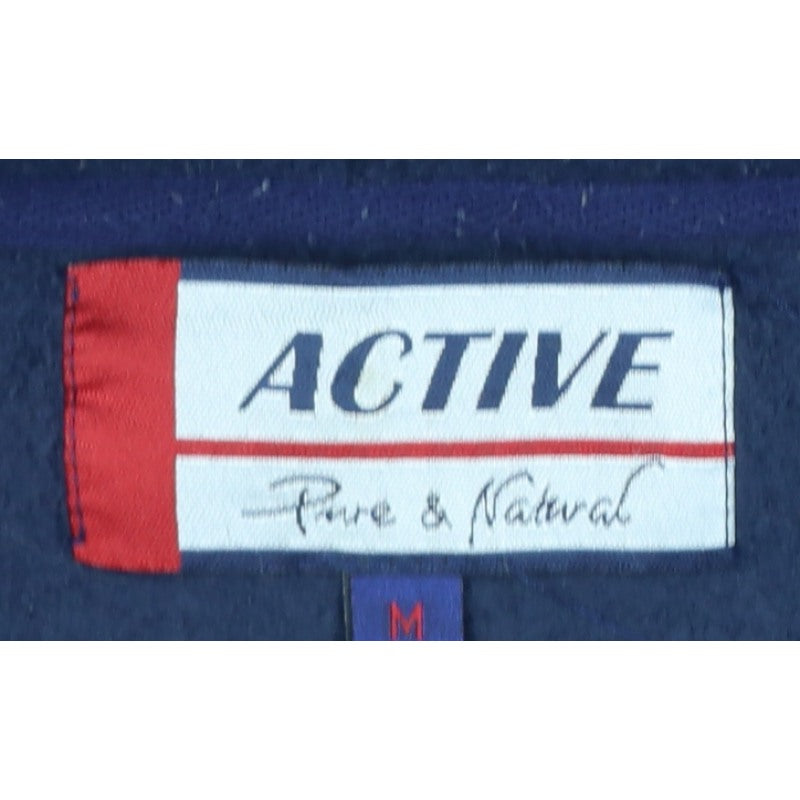 Active Womens Blue M Hooded Full Zip Fleece Jacket