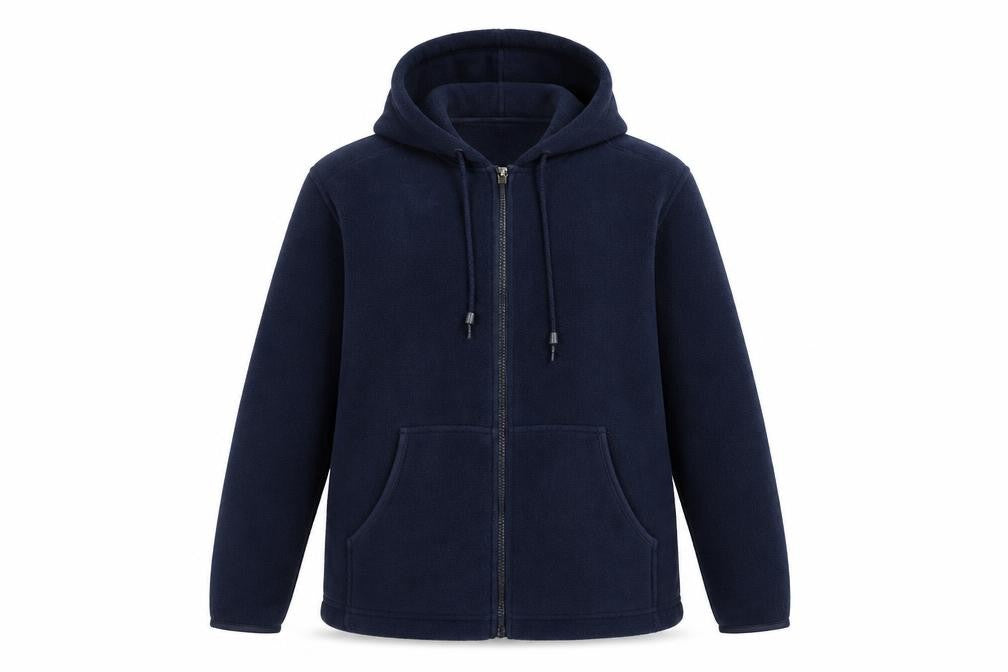 Active Womens Blue M Hooded Full Zip Fleece Jacket