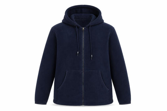 Active Womens Blue M Hooded Full Zip Fleece Jacket