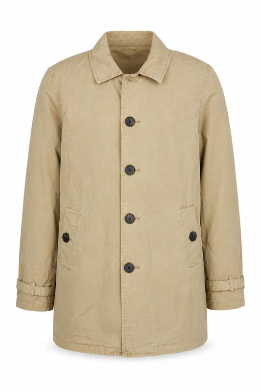 ASOS Men’s Beige Size S Cotton Trench Coat Long Buttoned