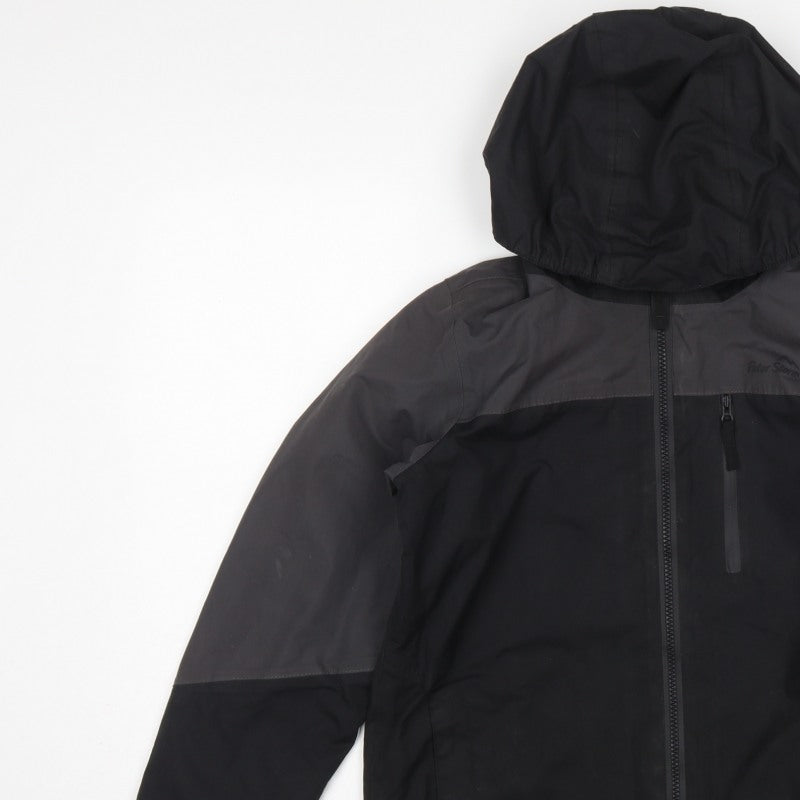 Peter Storm Boys Black Grey Hooded Windbreaker Jacket Age 11-12