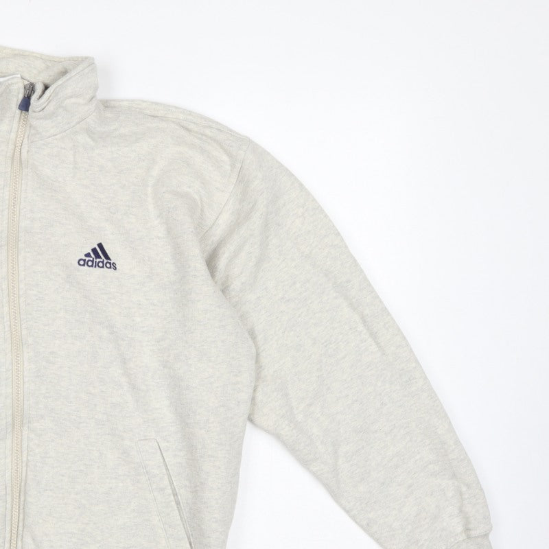 Adidas Women's Grey S Full Zip Logo Sweatshirt Jacket Pockets