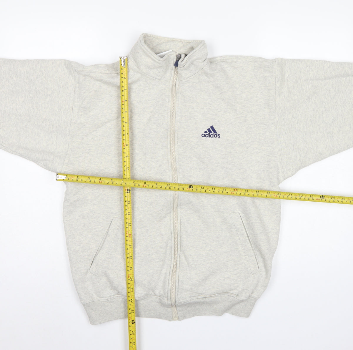 Adidas Women's Grey S Full Zip Logo Sweatshirt Jacket Pockets