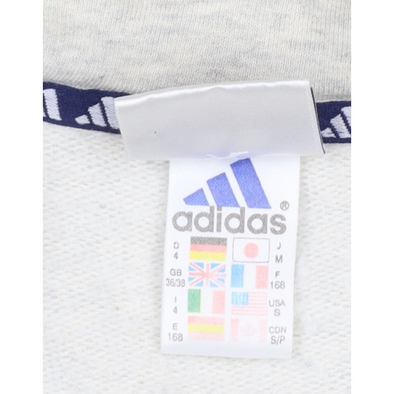 Adidas Women's Grey S Full Zip Logo Sweatshirt Jacket Pockets