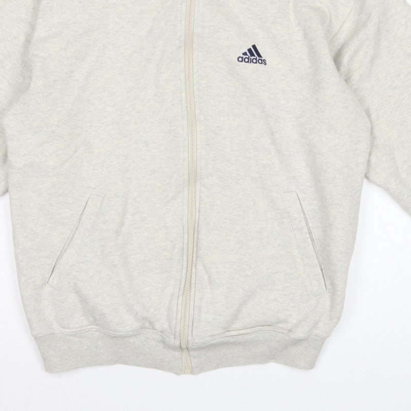 Adidas Women's Grey S Full Zip Logo Sweatshirt Jacket Pockets