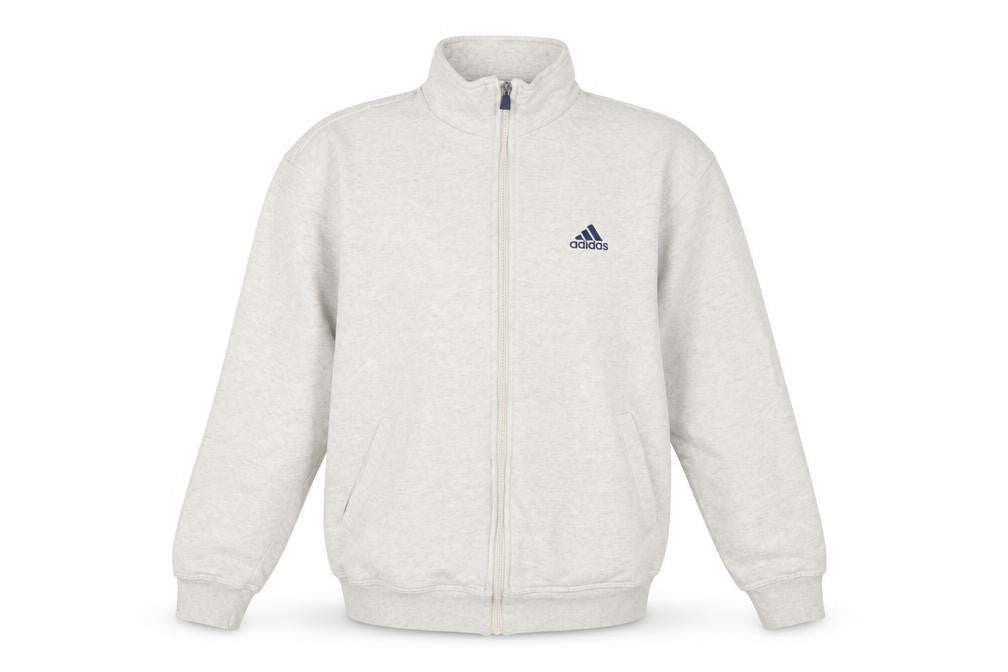 Adidas Women's Grey S Full Zip Logo Sweatshirt Jacket Pockets