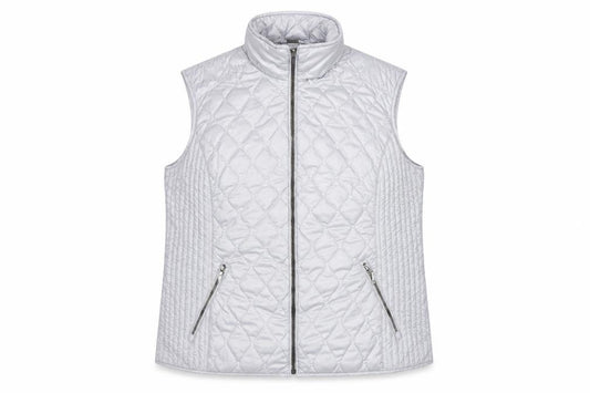 Marc Aurel Women's Grey UK 16 Quilted Padded Zip Bodywarmer Waistcoat