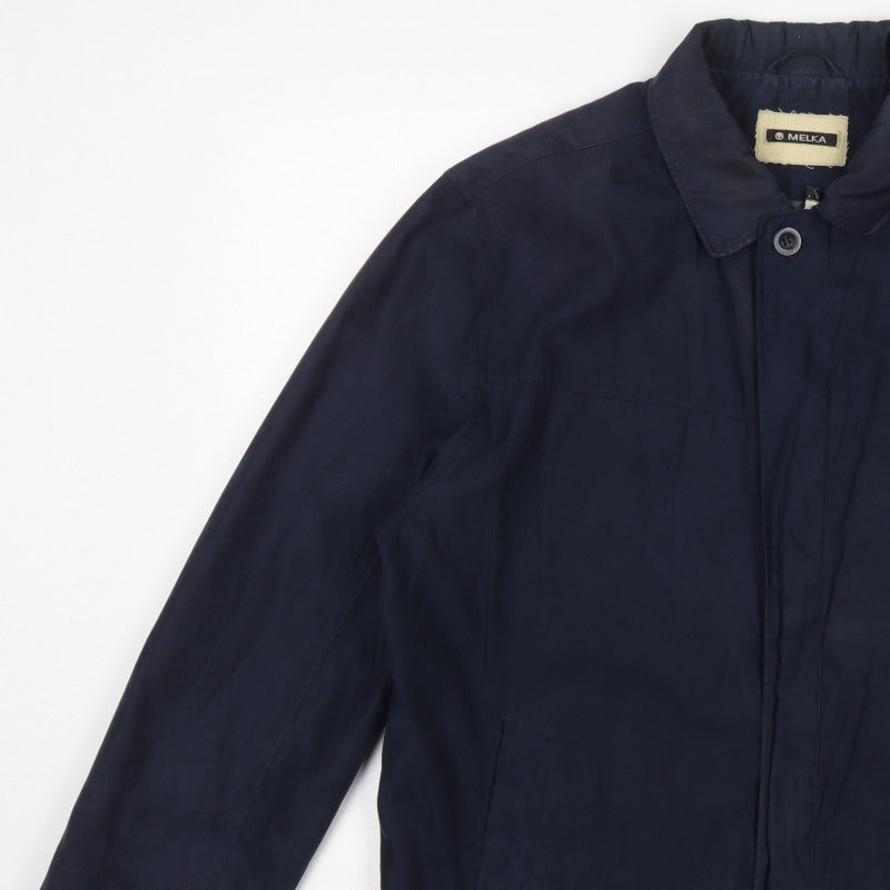 Melka Men’s Blue Size 42 Basic Jacket Full Zip Collared Lined