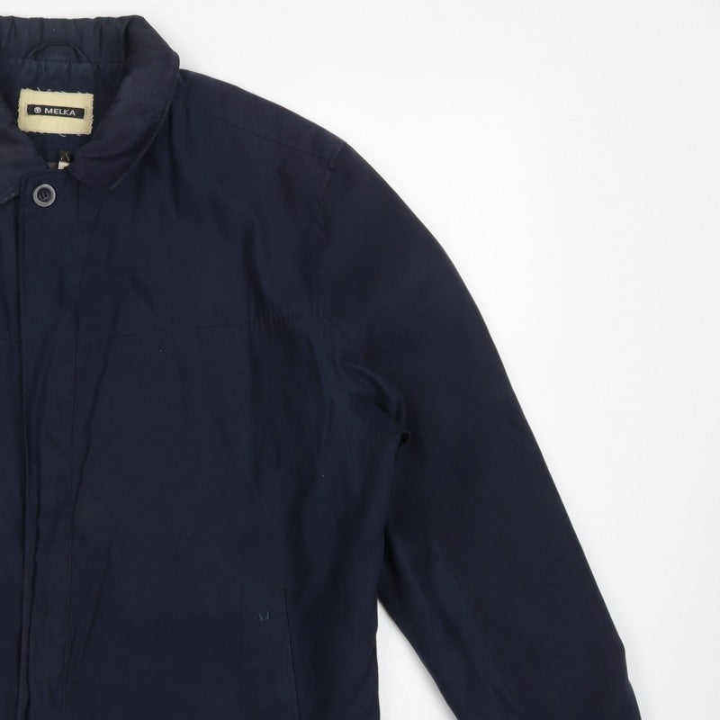 Melka Men’s Blue Size 42 Basic Jacket Full Zip Collared Lined