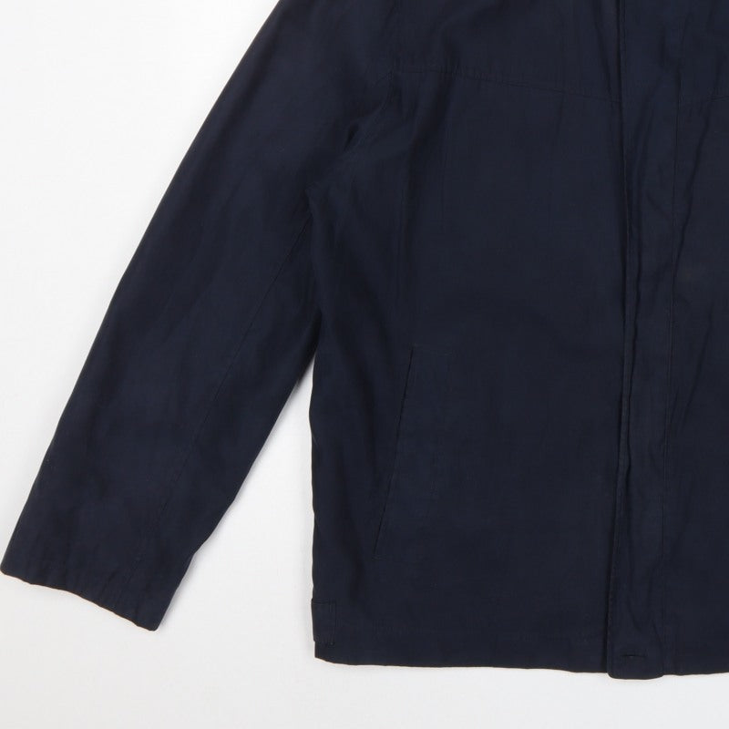 Melka Men’s Blue Size 42 Basic Jacket Full Zip Collared Lined