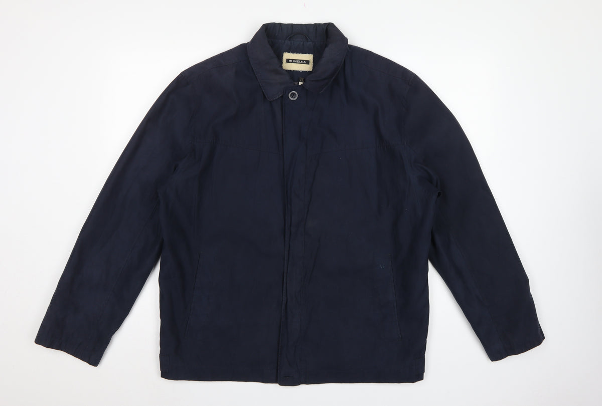 Melka Men’s Blue Size 42 Basic Jacket Full Zip Collared Lined