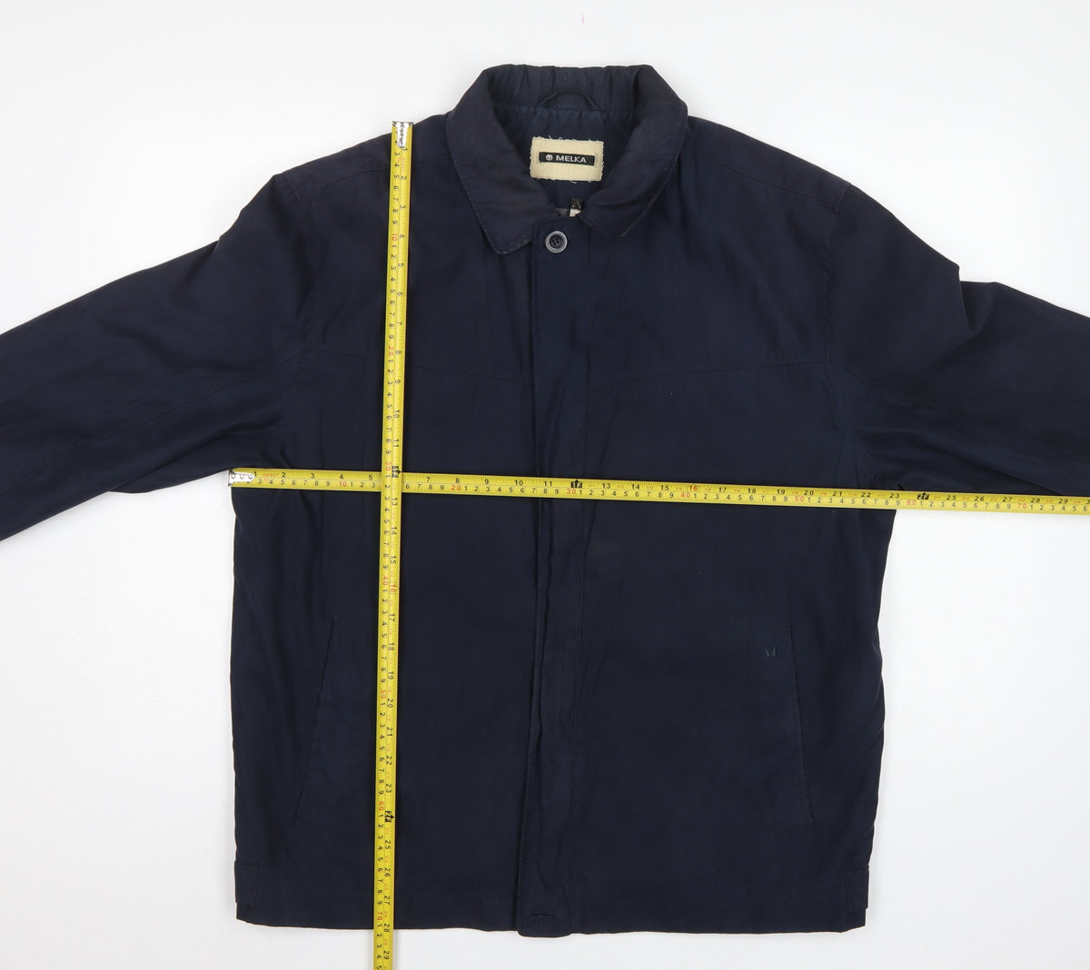 Melka Men’s Blue Size 42 Basic Jacket Full Zip Collared Lined