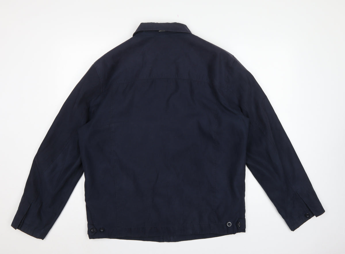 Melka Men’s Blue Size 42 Basic Jacket Full Zip Collared Lined