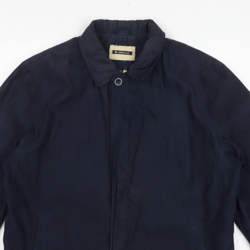 Melka Men’s Blue Size 42 Basic Jacket Full Zip Collared Lined