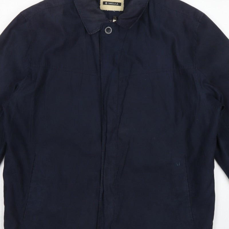 Melka Men’s Blue Size 42 Basic Jacket Full Zip Collared Lined