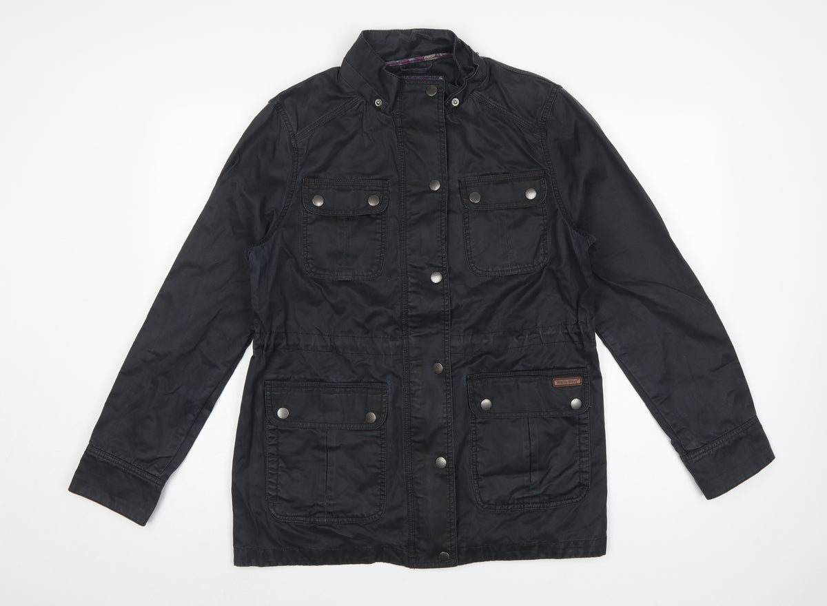 White Stuff Women Grey UK 16 Military Utility Jacket Cotton Blend