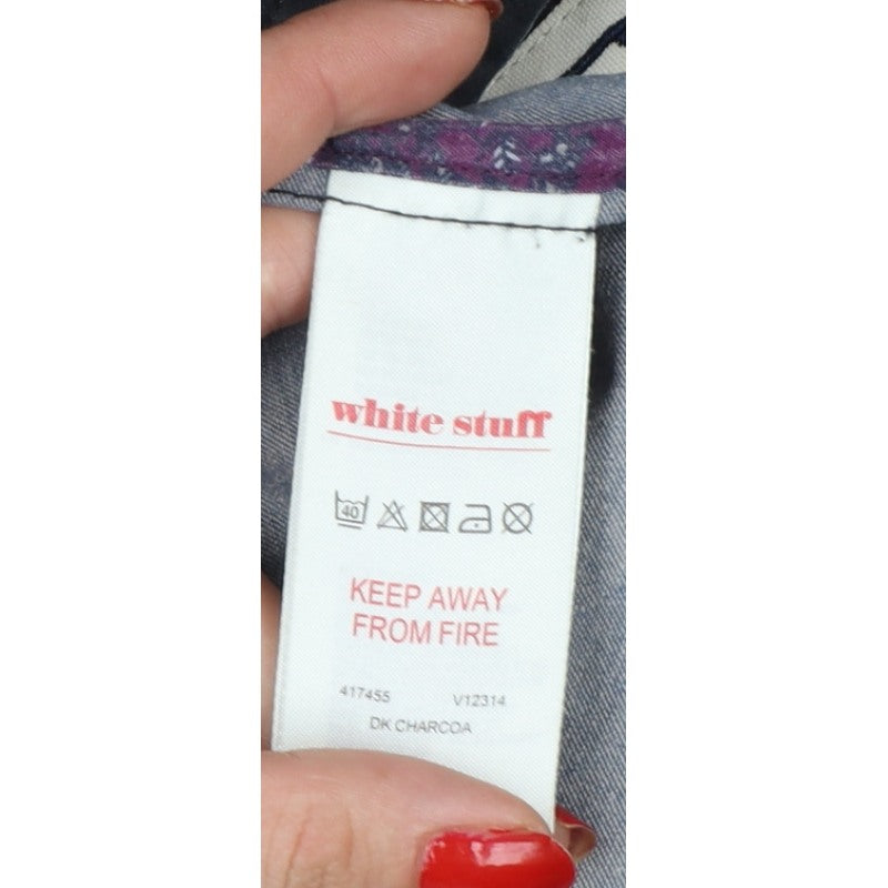 White Stuff Women Grey UK 16 Military Utility Jacket Cotton Blend
