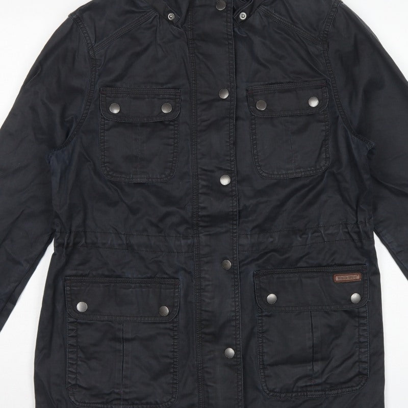 White Stuff Women Grey UK 16 Military Utility Jacket Cotton Blend