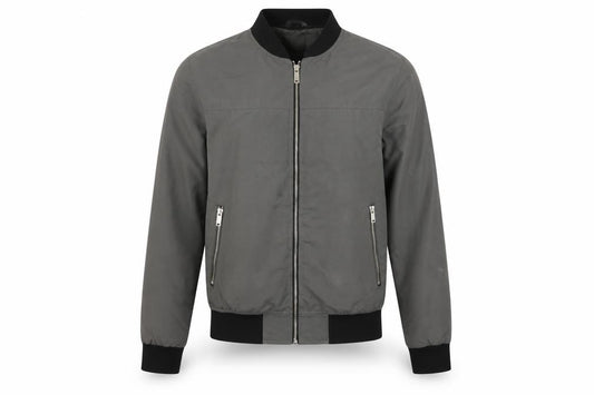 River Island Men’s Grey S Bomber Jacket Full Zip Zipped Pockets