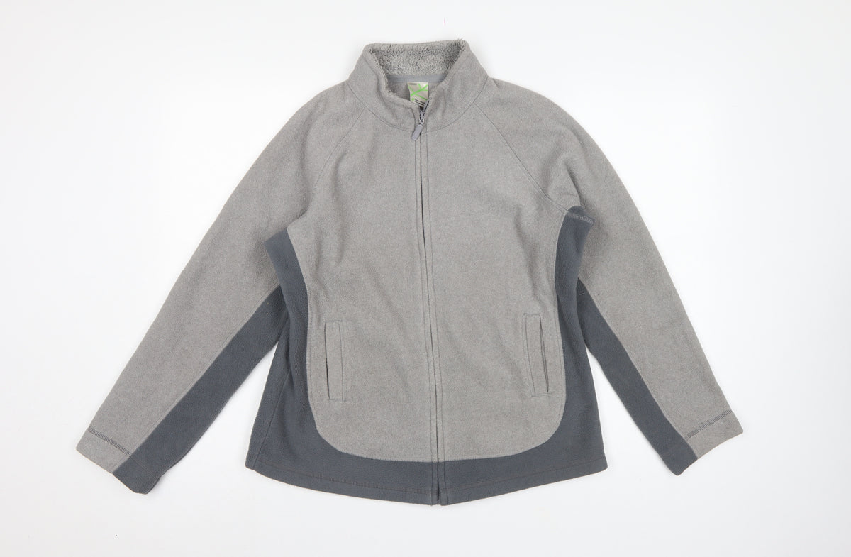 Marks & Spencer Women Grey Fleece Full Zip Jacket UK 12