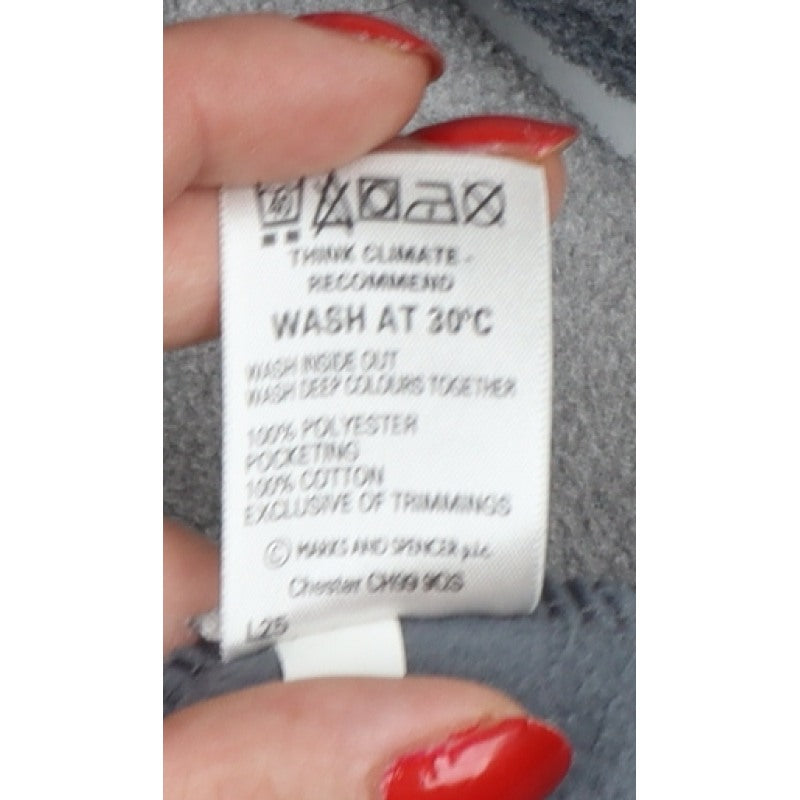 Marks & Spencer Women Grey Fleece Full Zip Jacket UK 12
