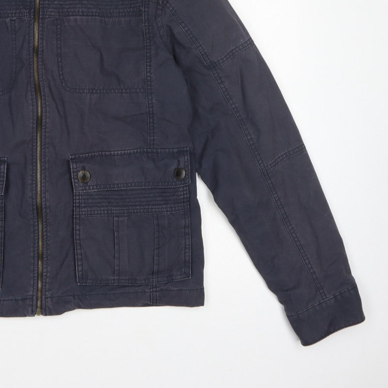 Marks and Spencer Men’s Navy L Military Field Jacket Cotton Full Zip