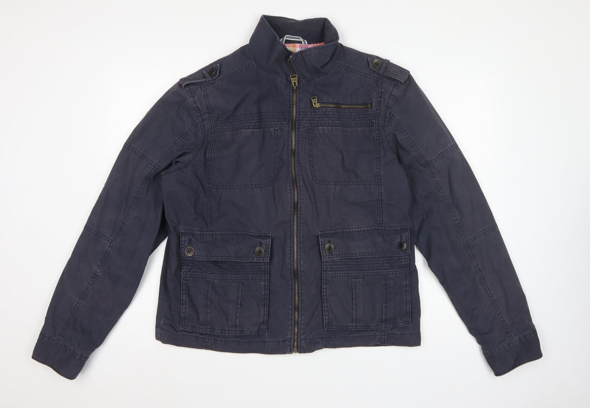 Marks and Spencer Men’s Navy L Military Field Jacket Cotton Full Zip