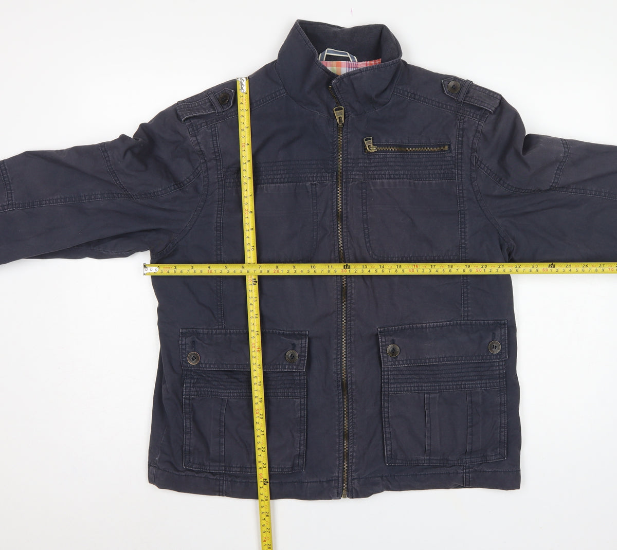 Marks and Spencer Men’s Navy L Military Field Jacket Cotton Full Zip