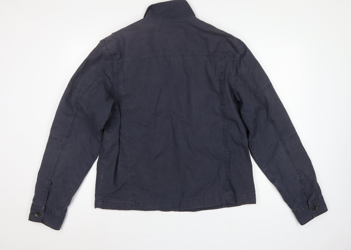 Marks and Spencer Men’s Navy L Military Field Jacket Cotton Full Zip