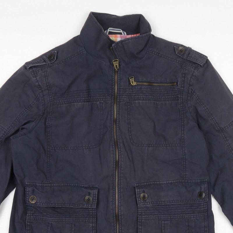 Marks and Spencer Men’s Navy L Military Field Jacket Cotton Full Zip