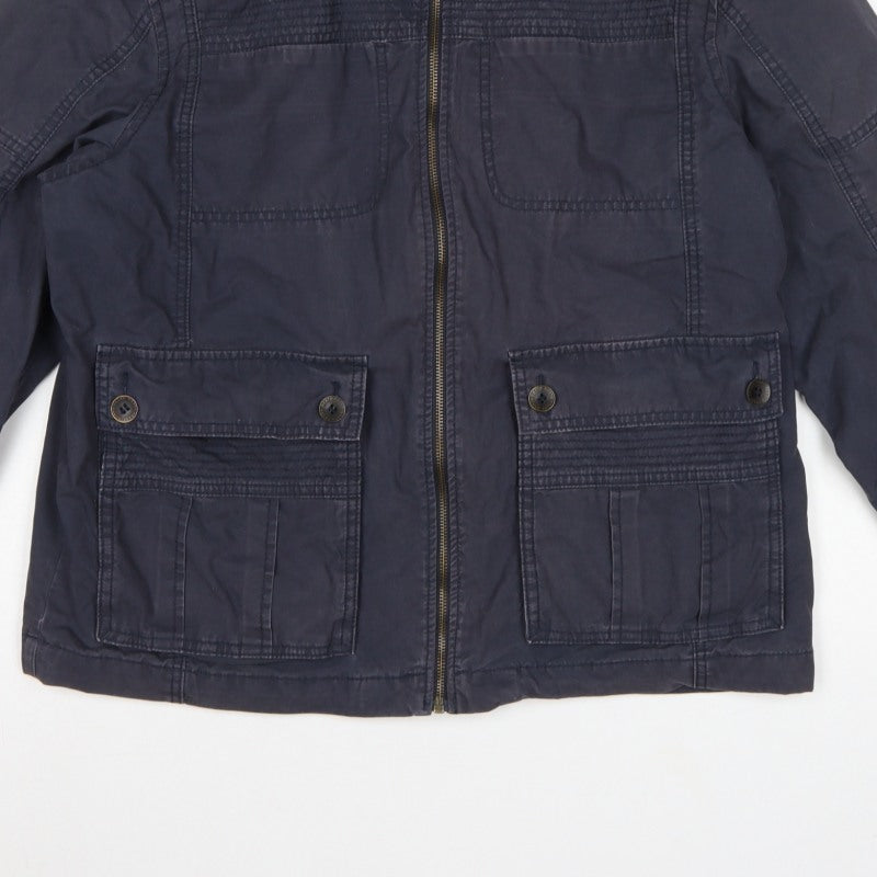 Marks and Spencer Men’s Navy L Military Field Jacket Cotton Full Zip