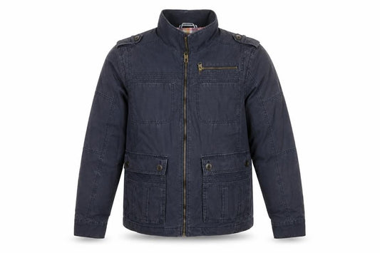 Marks and Spencer Men’s Navy L Military Field Jacket Cotton Full Zip