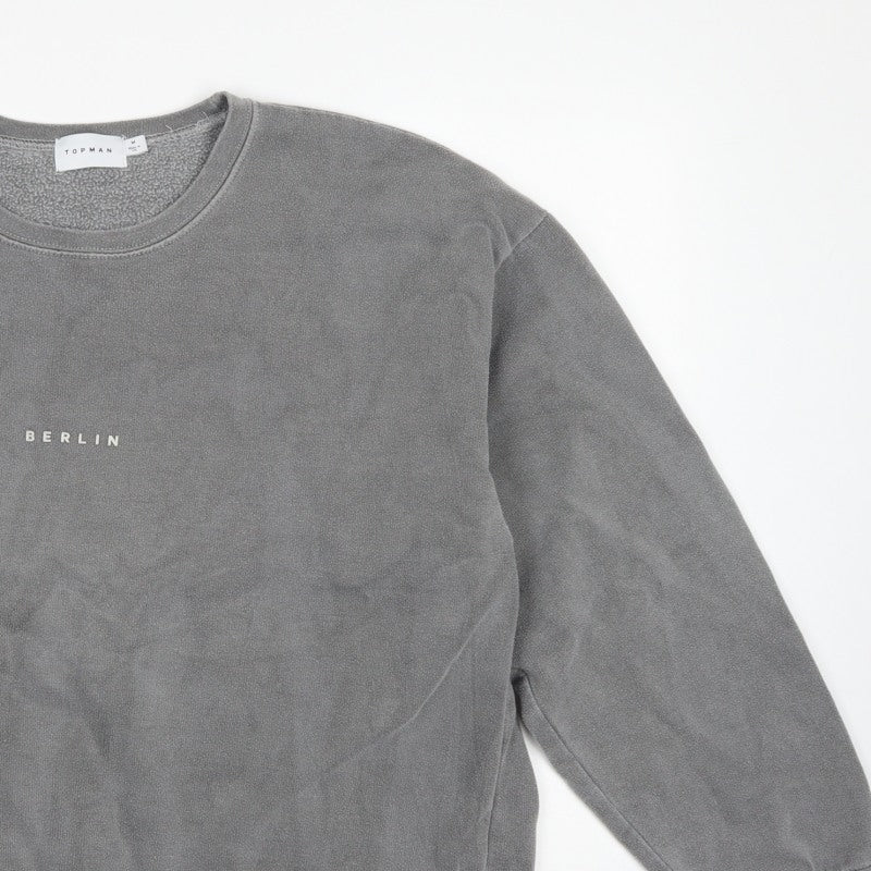 Topman Men’s Grey M Berlin Graphic Crew Neck Pullover Sweatshirt