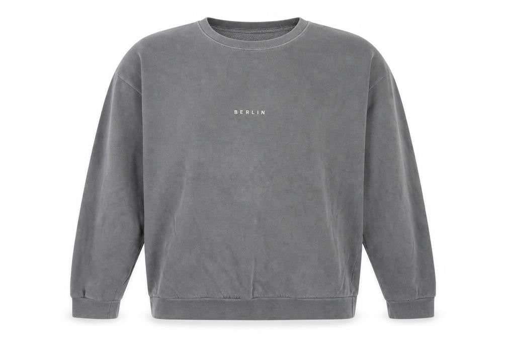 Topman Men’s Grey M Berlin Graphic Crew Neck Pullover Sweatshirt