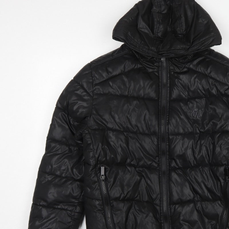 Sonneti Boys Black 12-13 Years Hooded Puffer Jacket Quilted Zip