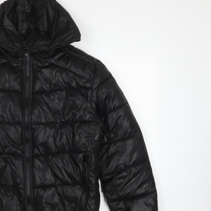 Sonneti Boys Black 12-13 Years Hooded Puffer Jacket Quilted Zip