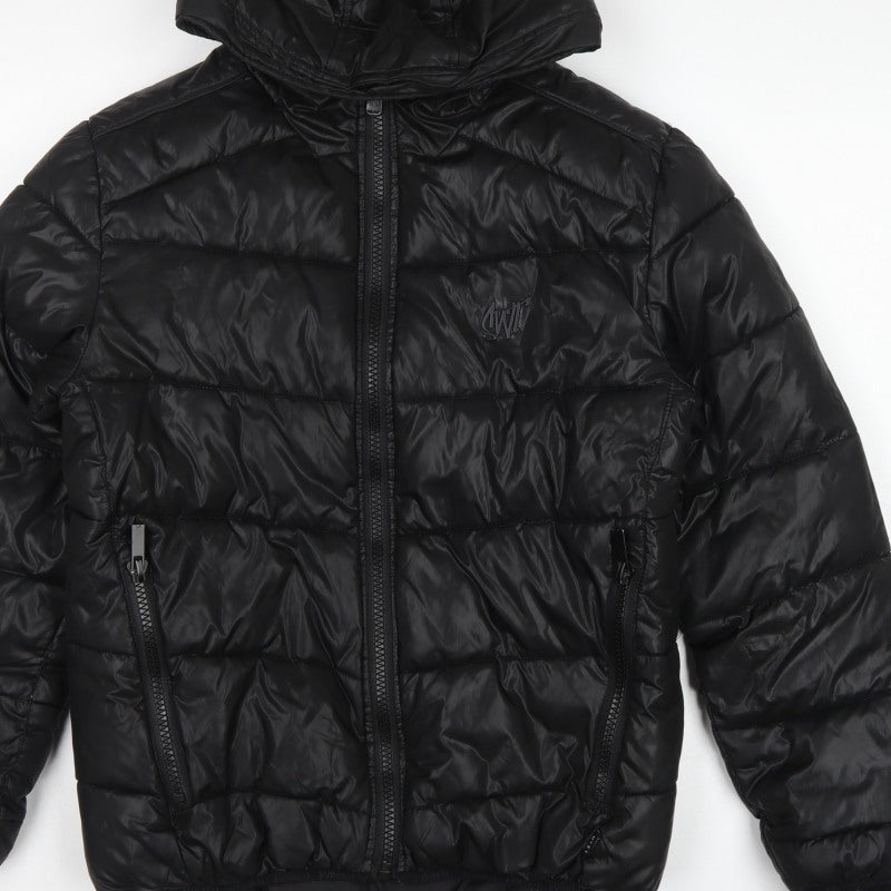 Sonneti Boys Black 12-13 Years Hooded Puffer Jacket Quilted Zip