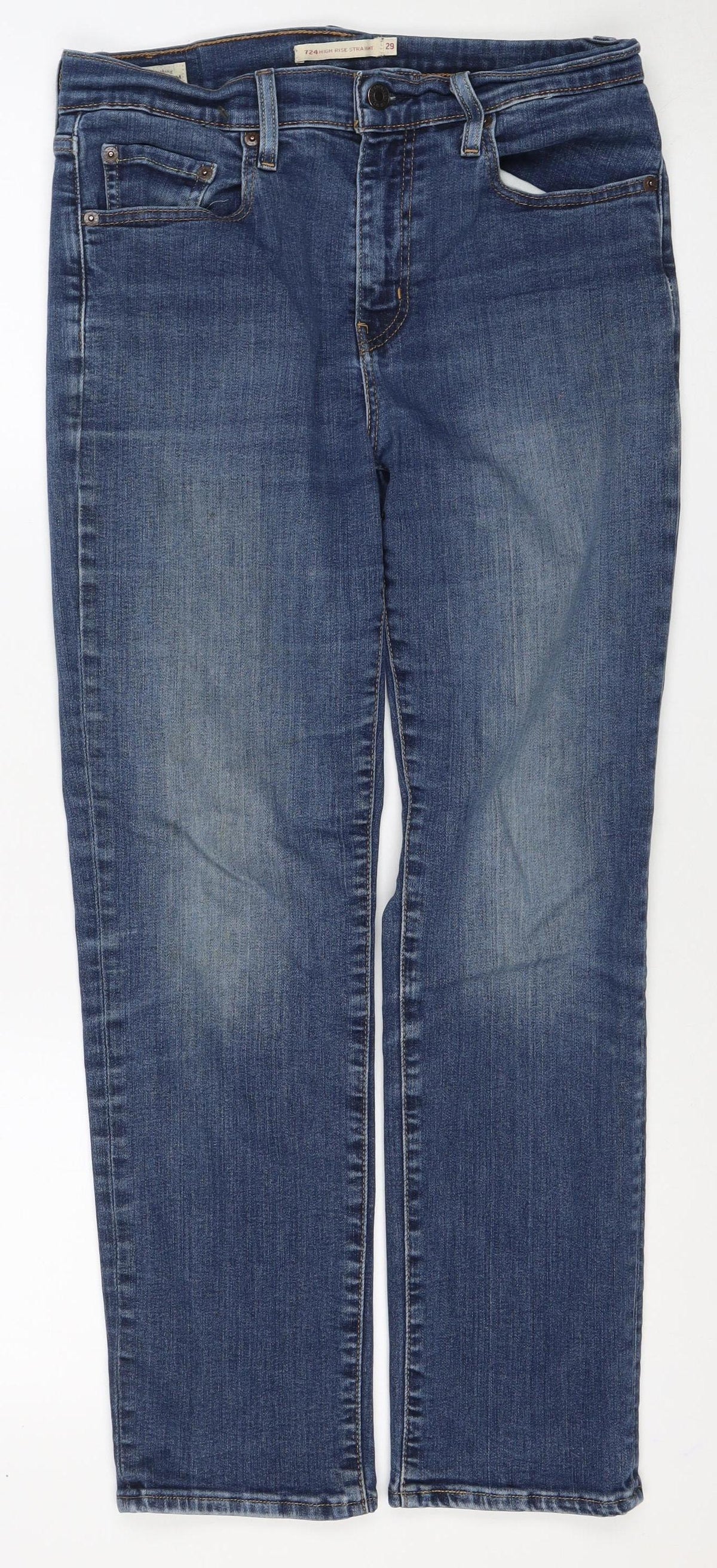 Levi's Women's Blue Size 10 724 High Rise Straight Stretch Jeans W29