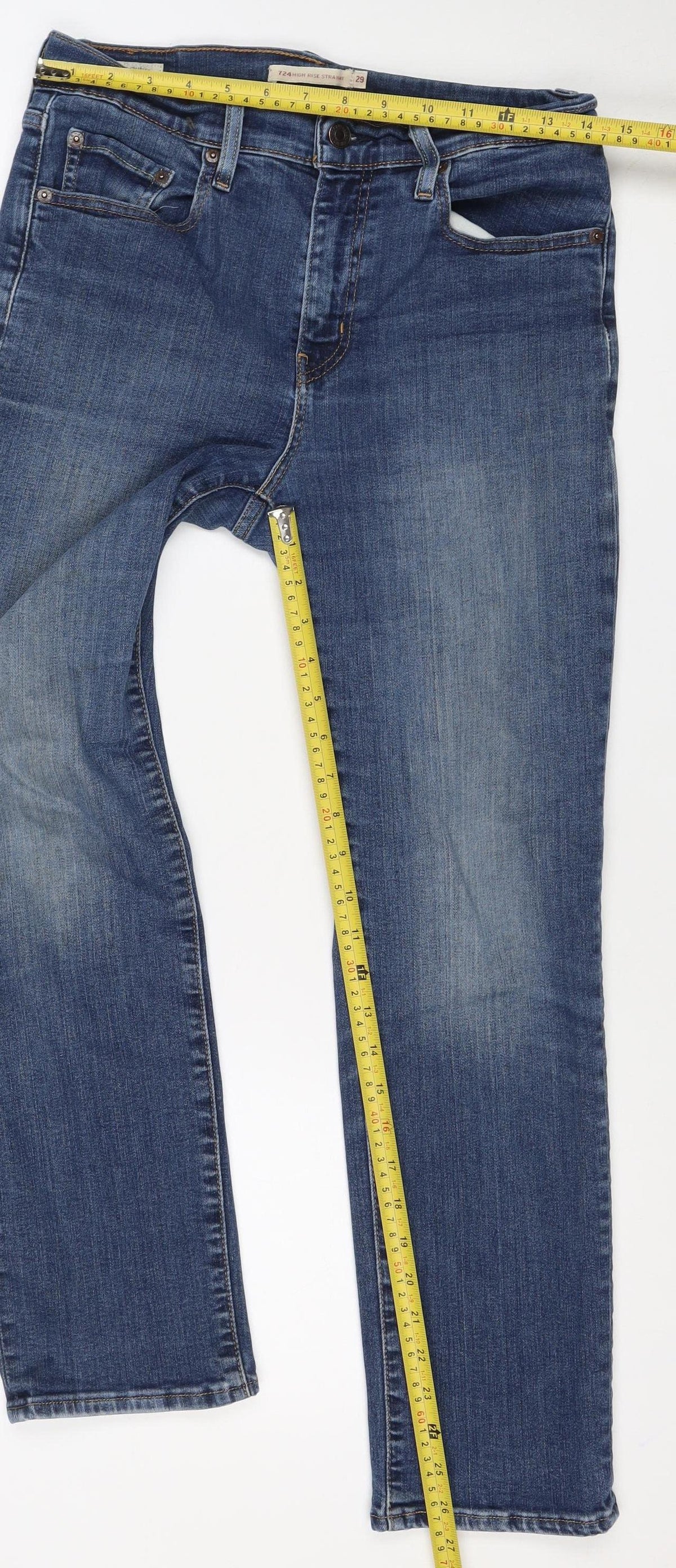 Levi's Women's Blue Size 10 724 High Rise Straight Stretch Jeans W29