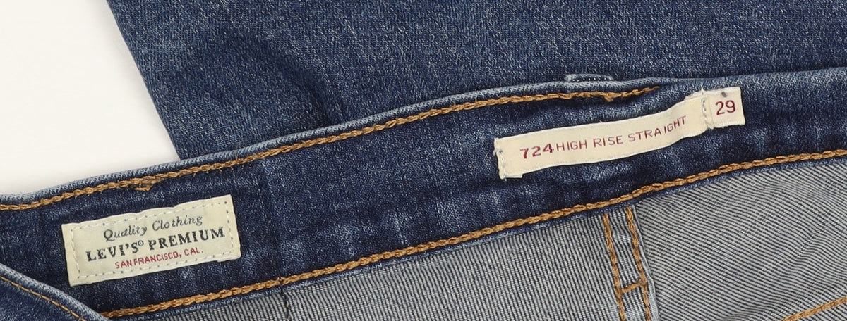Levi's Women's Blue Size 10 724 High Rise Straight Stretch Jeans W29