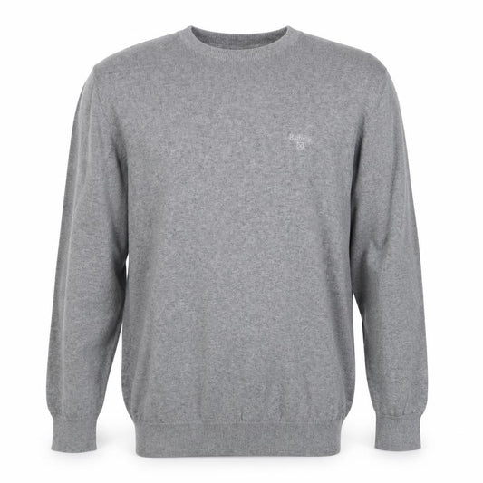 Barbour Mens Grey L Cotton Crew Neck Logo Pullover Jumper