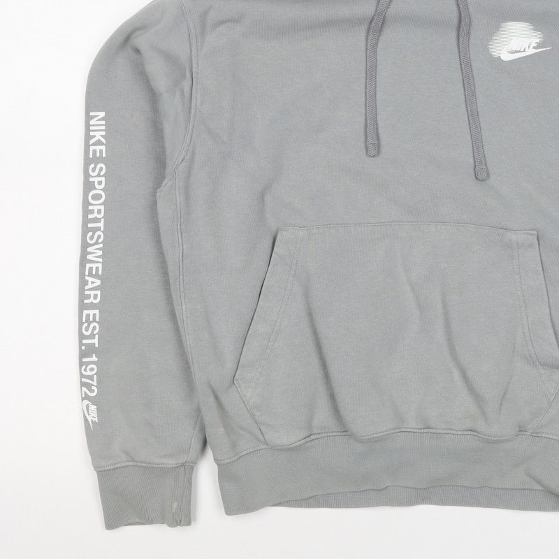 Nike Women’s Grey S Pullover Hoodie Logo Drawstring Pockets