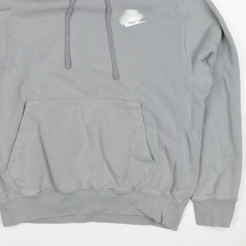 Nike Women’s Grey S Pullover Hoodie Logo Drawstring Pockets