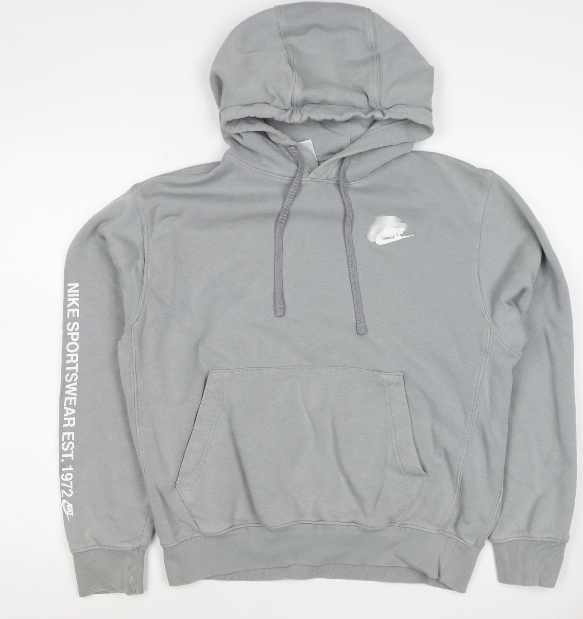 Nike Women’s Grey S Pullover Hoodie Logo Drawstring Pockets