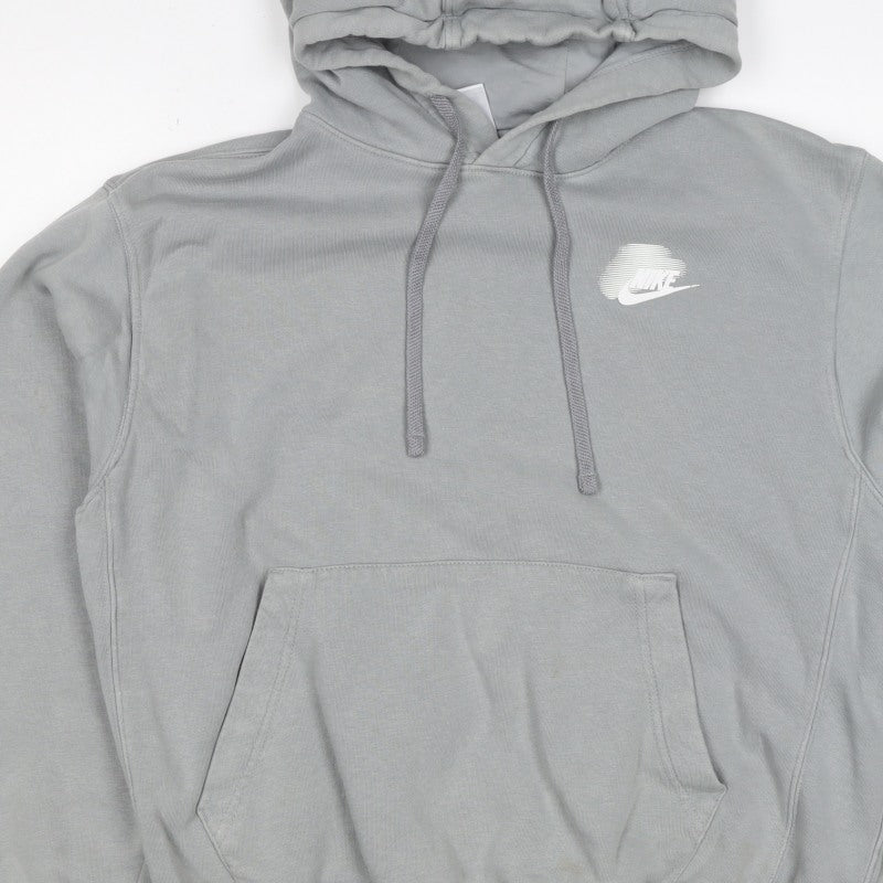 Nike Women’s Grey S Pullover Hoodie Logo Drawstring Pockets