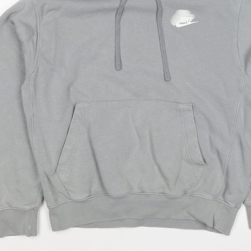 Nike Women’s Grey S Pullover Hoodie Logo Drawstring Pockets