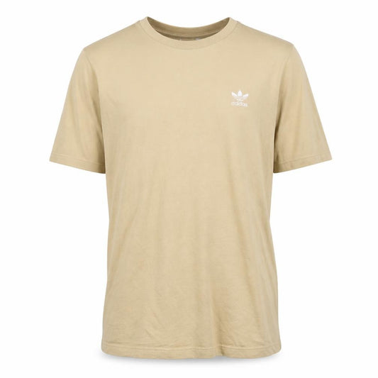 adidas Originals Men's Beige L Trefoil Logo Crew Neck Cotton T-Shirt