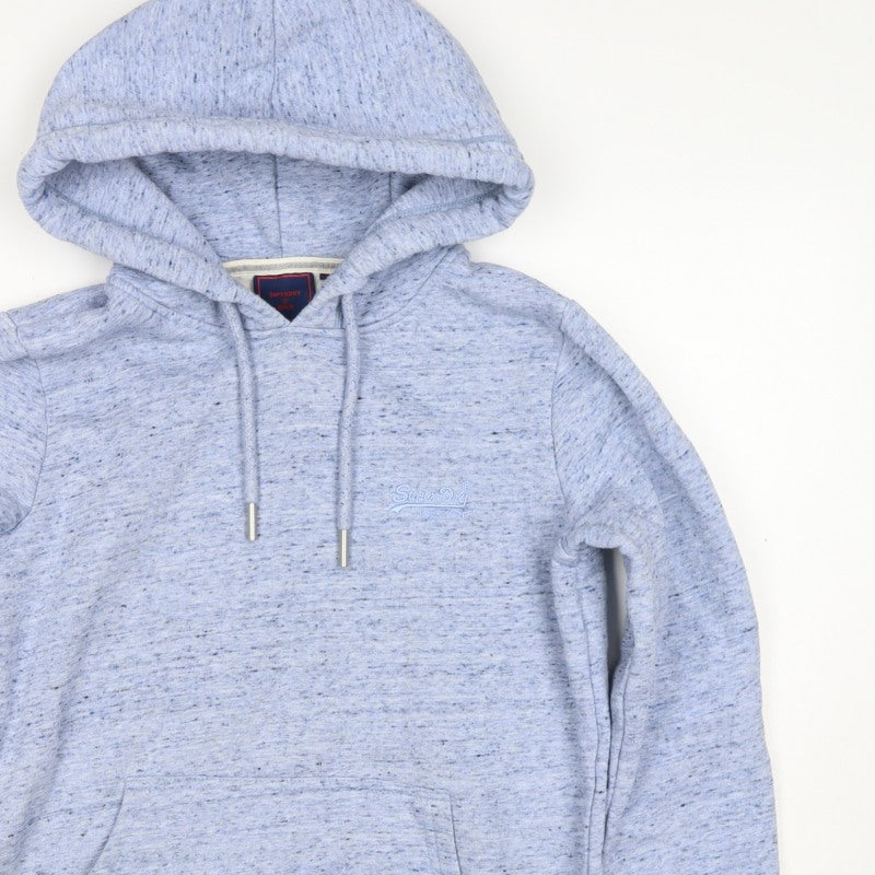 Superdry Women’s Blue UK 10 Pullover Hoodie Logo Drawstring Pockets