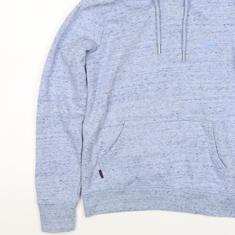 Superdry Women’s Blue UK 10 Pullover Hoodie Logo Drawstring Pockets