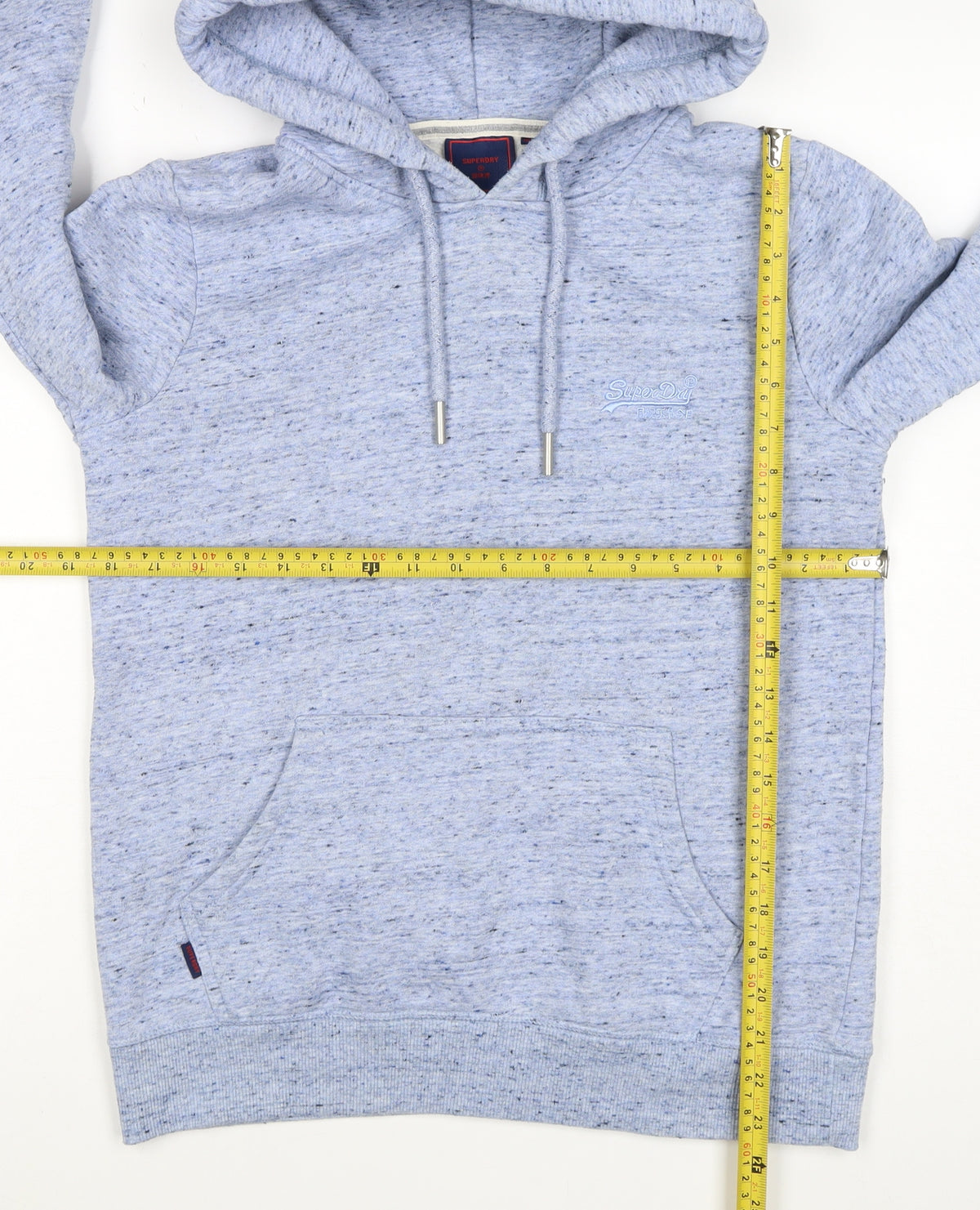 Superdry Women’s Blue UK 10 Pullover Hoodie Logo Drawstring Pockets